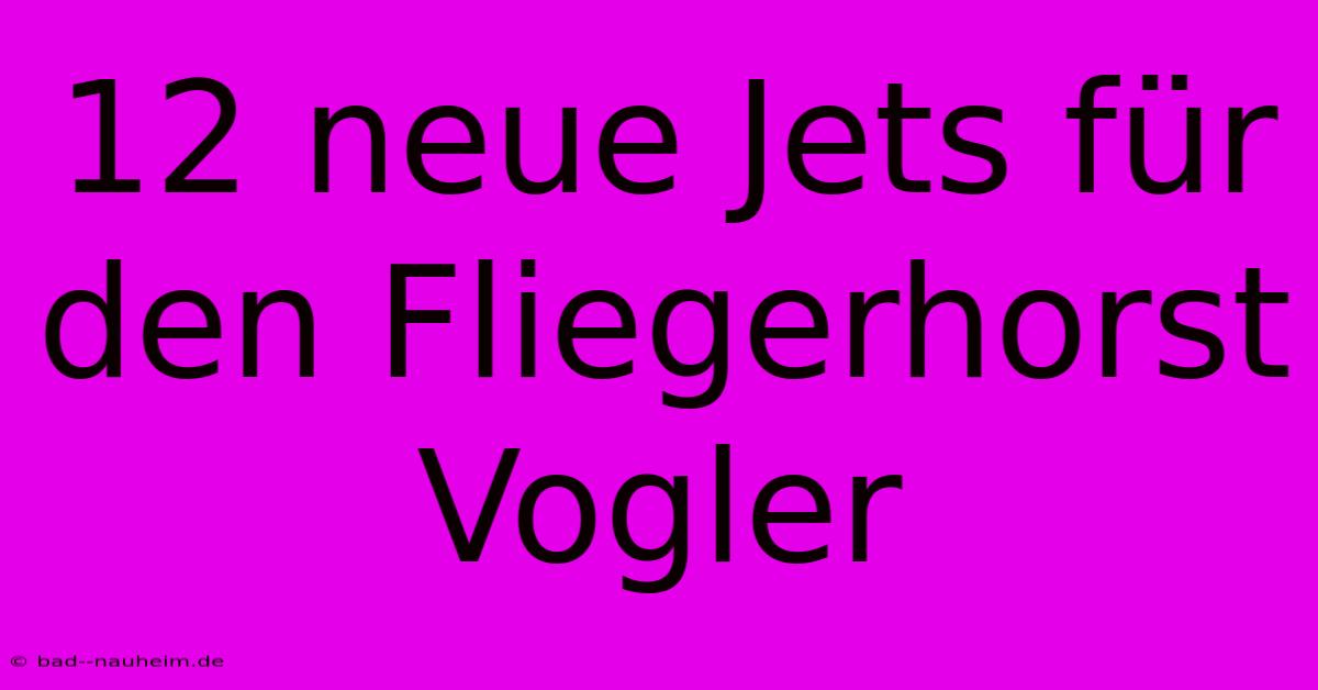 12 Neue Jets Für Den Fliegerhorst Vogler