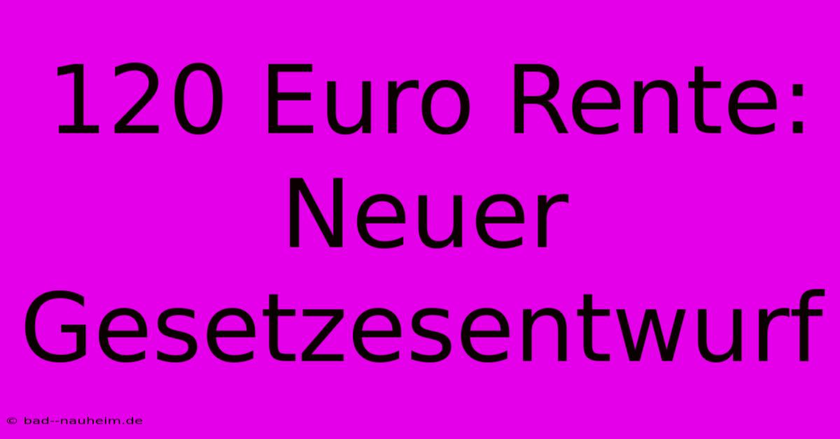 120 Euro Rente: Neuer Gesetzesentwurf