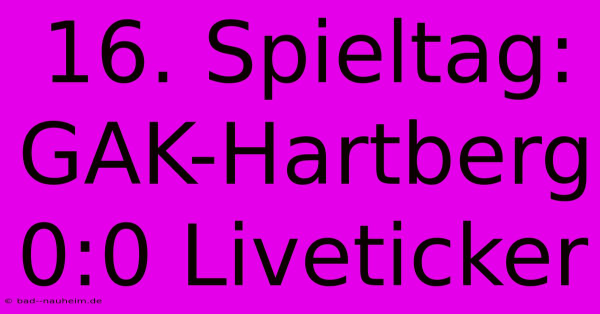 16. Spieltag: GAK-Hartberg 0:0 Liveticker