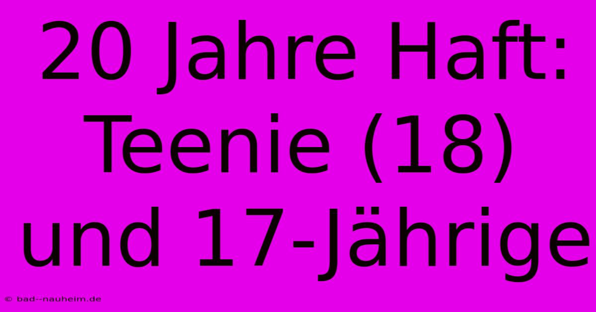 20 Jahre Haft: Teenie (18) Und 17-Jährige