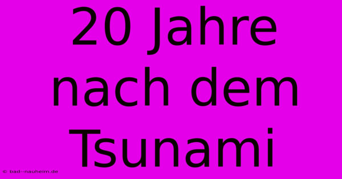 20 Jahre Nach Dem Tsunami