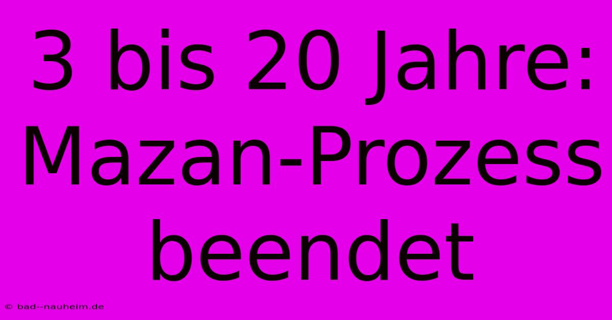 3 Bis 20 Jahre: Mazan-Prozess Beendet