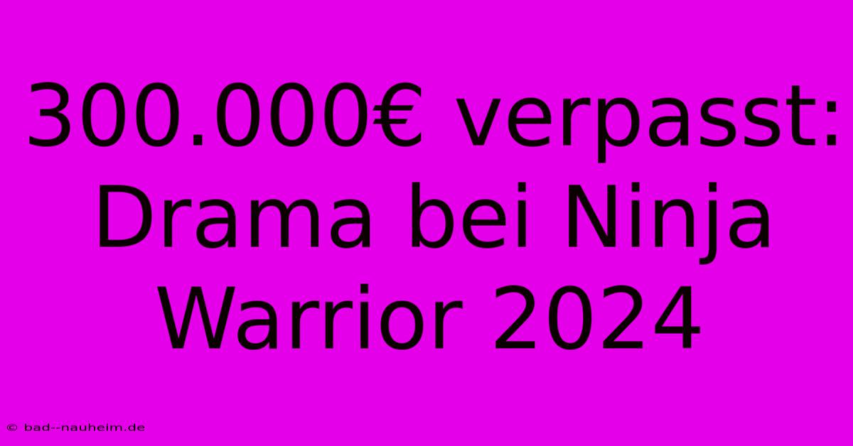 300.000€ Verpasst: Drama Bei Ninja Warrior 2024