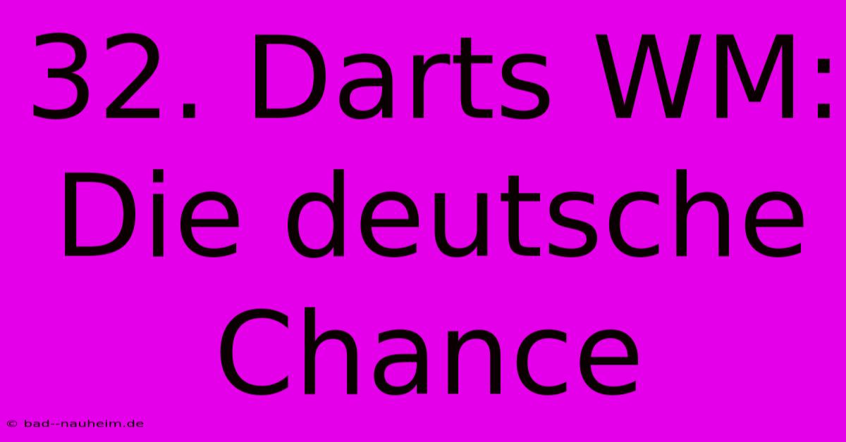 32. Darts WM: Die Deutsche Chance