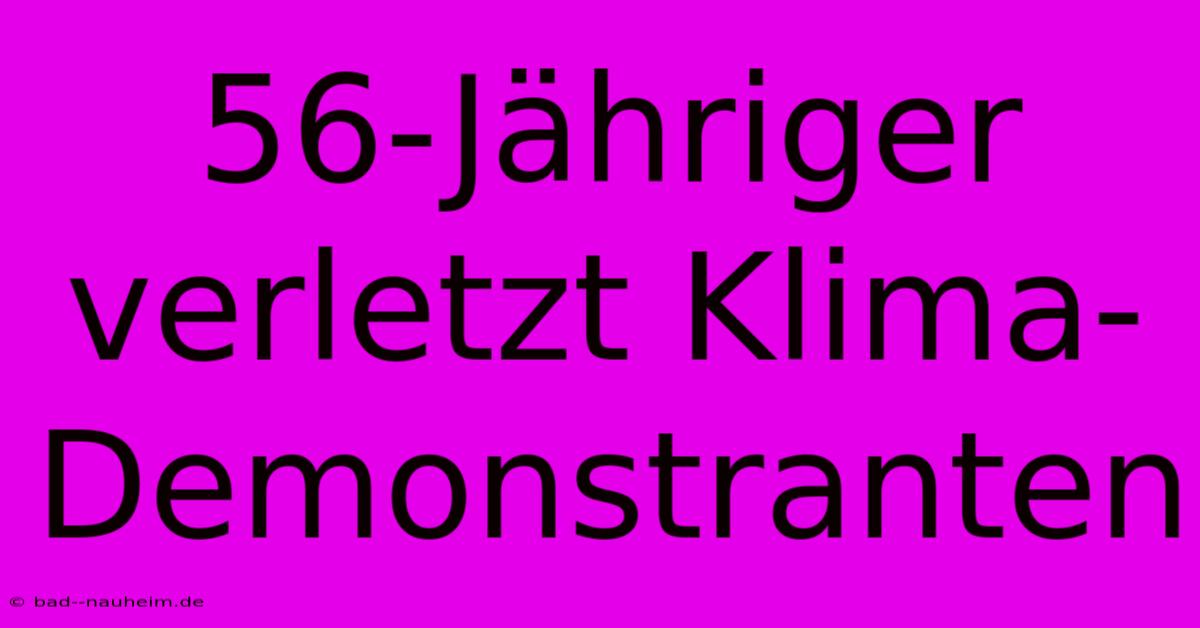 56-Jähriger Verletzt Klima-Demonstranten