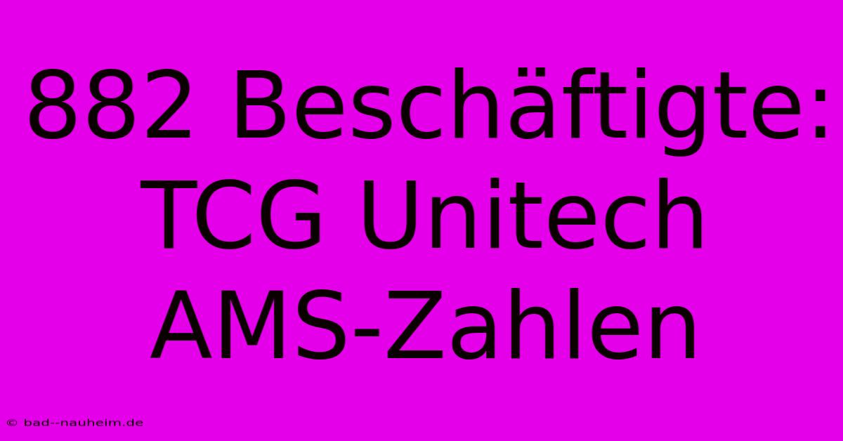 882 Beschäftigte: TCG Unitech AMS-Zahlen