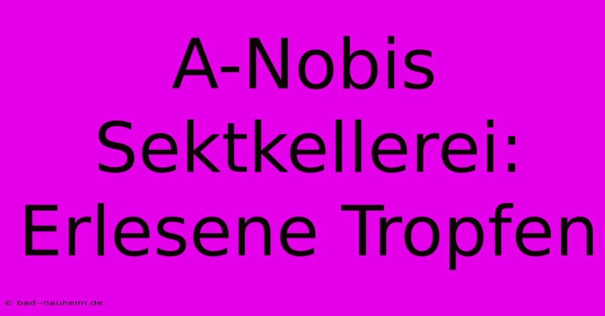 A-Nobis Sektkellerei: Erlesene Tropfen