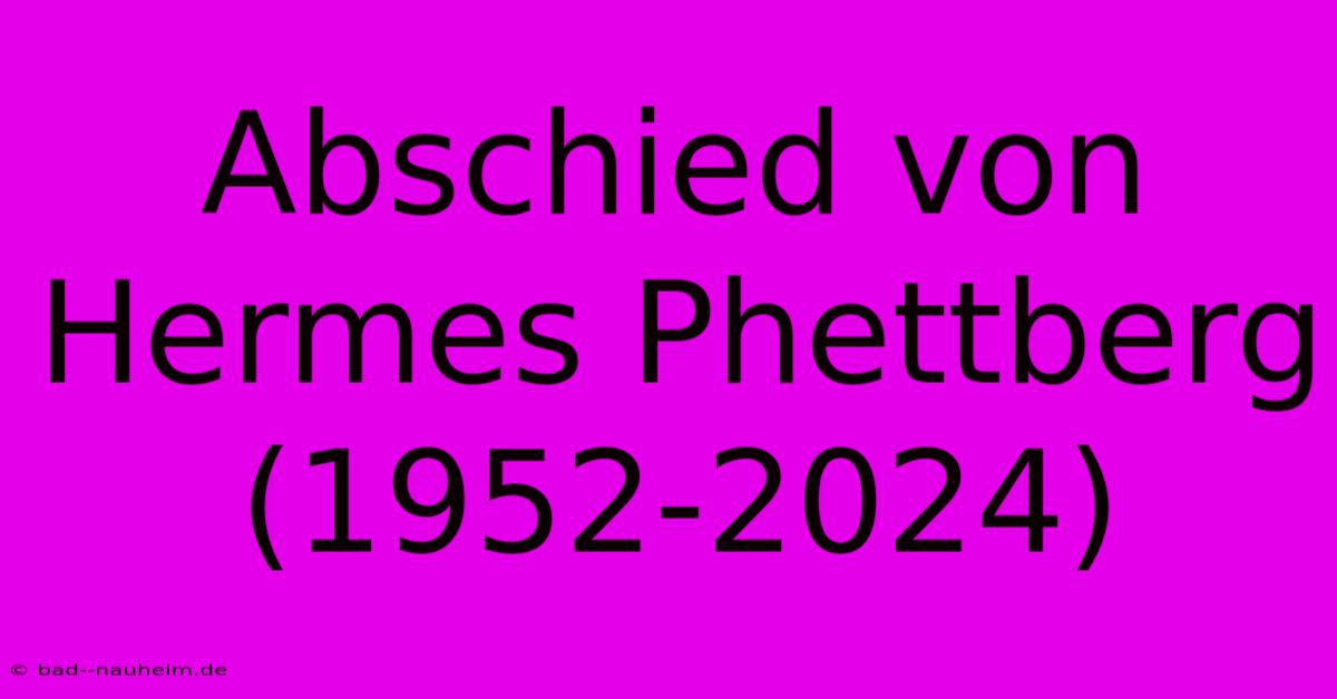 Abschied Von Hermes Phettberg (1952-2024)