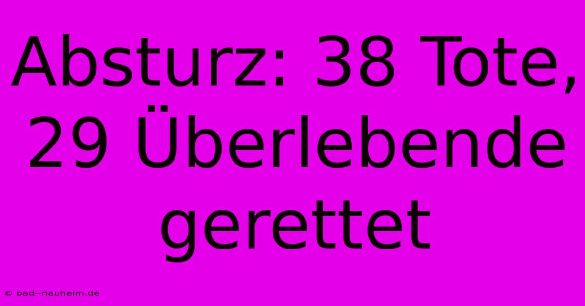 Absturz: 38 Tote, 29 Überlebende Gerettet