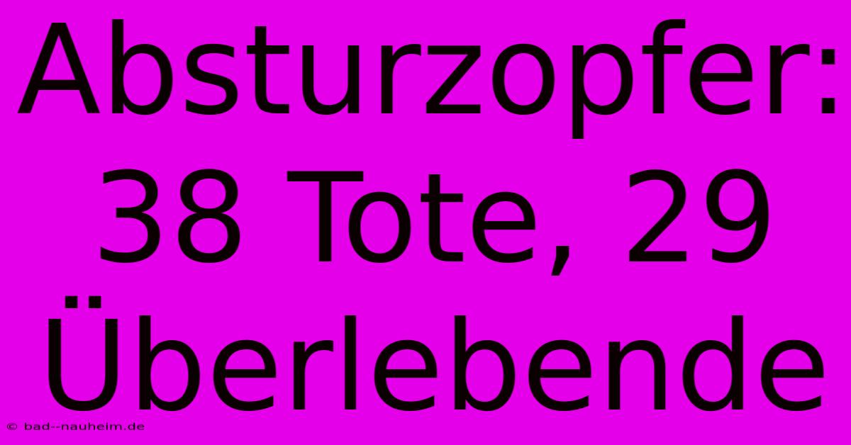 Absturzopfer: 38 Tote, 29 Überlebende