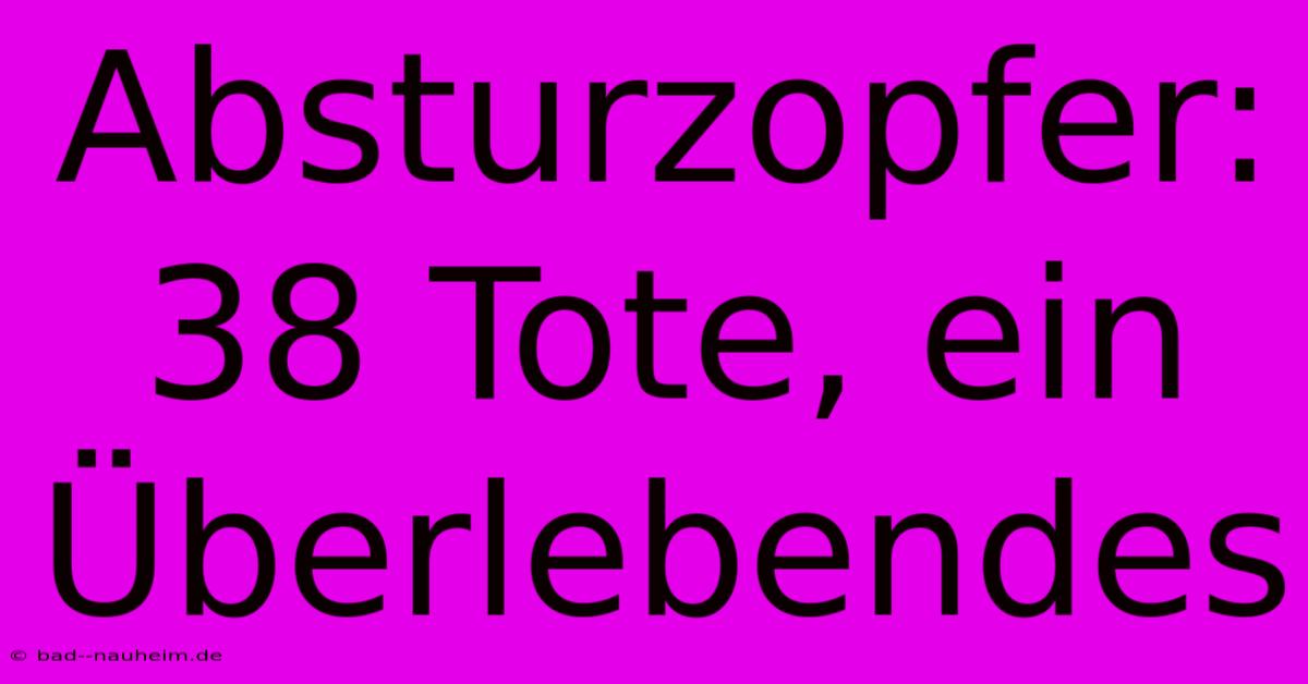 Absturzopfer: 38 Tote, Ein Überlebendes