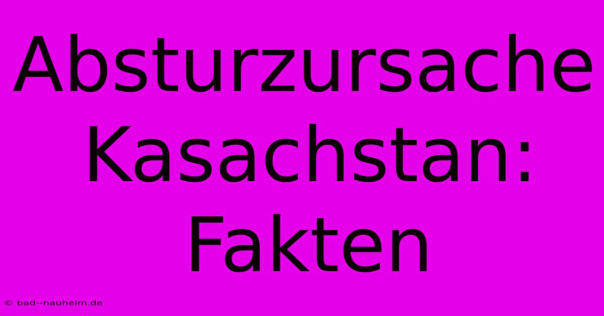 Absturzursache Kasachstan: Fakten