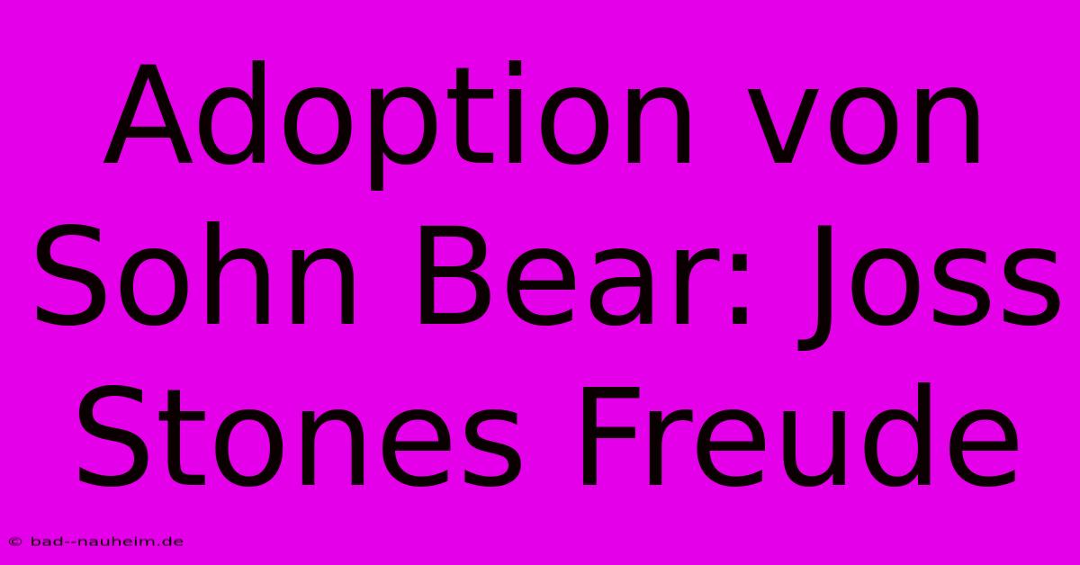 Adoption Von Sohn Bear: Joss Stones Freude