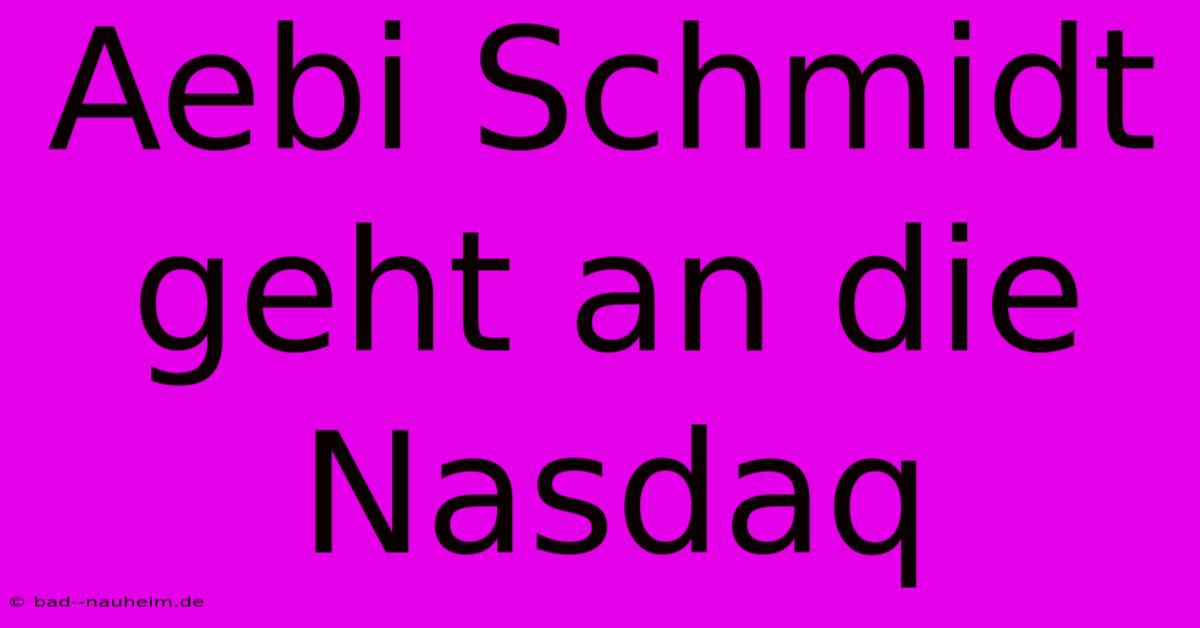 Aebi Schmidt Geht An Die Nasdaq