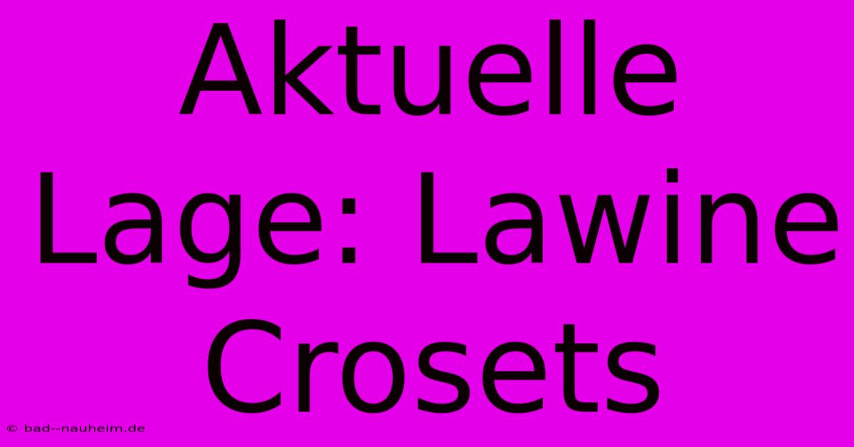 Aktuelle Lage: Lawine Crosets