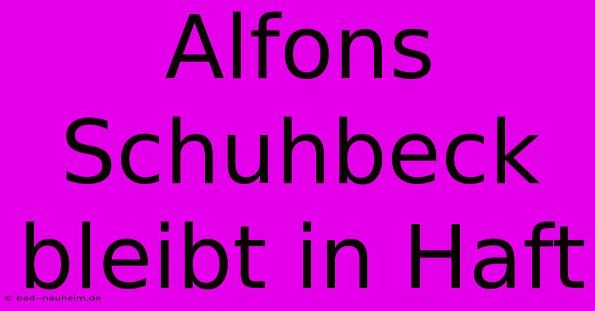 Alfons Schuhbeck Bleibt In Haft