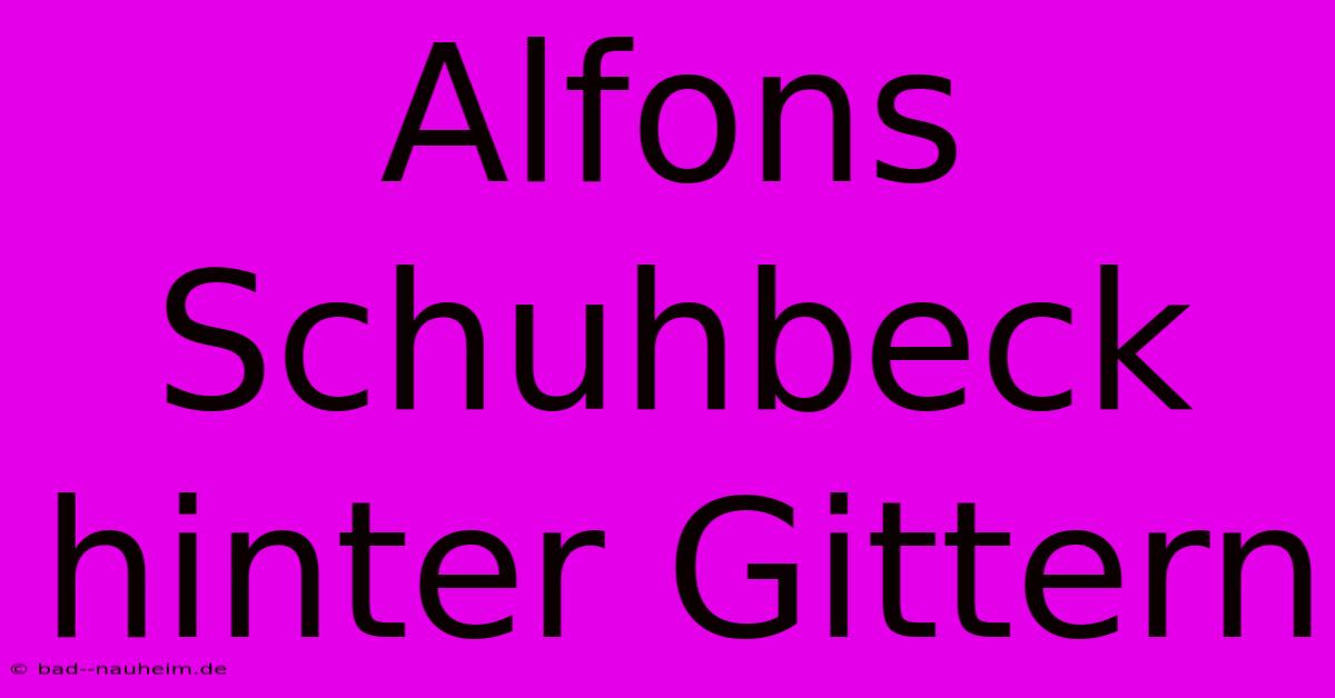 Alfons Schuhbeck Hinter Gittern