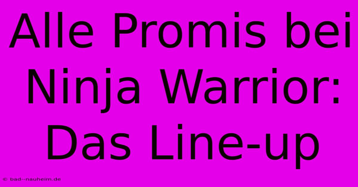 Alle Promis Bei Ninja Warrior: Das Line-up