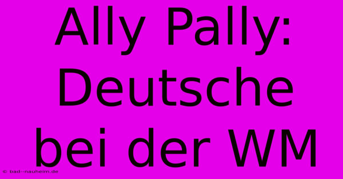 Ally Pally: Deutsche Bei Der WM