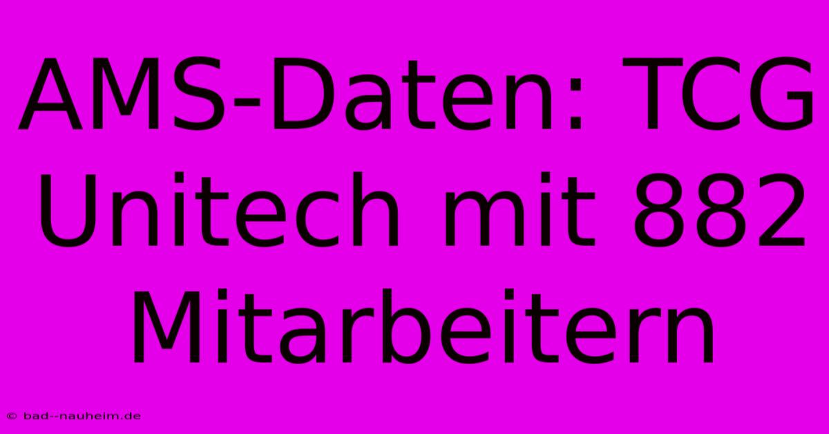 AMS-Daten: TCG Unitech Mit 882 Mitarbeitern