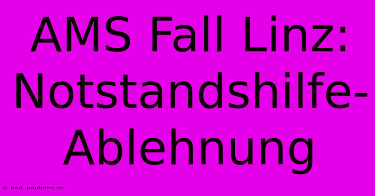 AMS Fall Linz: Notstandshilfe-Ablehnung