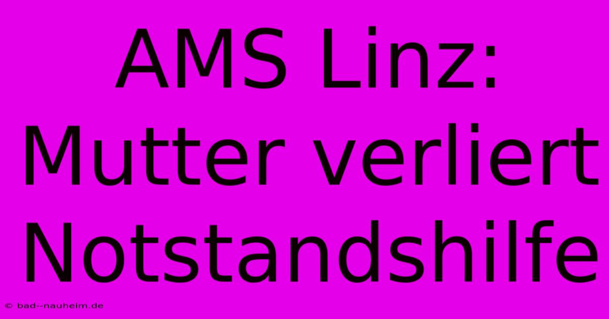 AMS Linz: Mutter Verliert Notstandshilfe