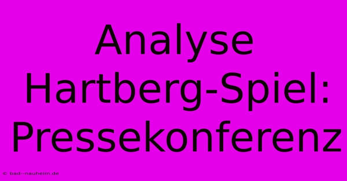 Analyse Hartberg-Spiel: Pressekonferenz