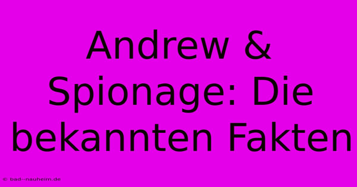 Andrew & Spionage: Die Bekannten Fakten