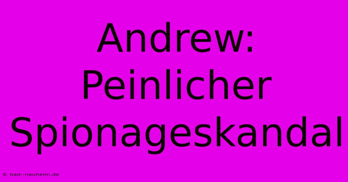 Andrew: Peinlicher Spionageskandal