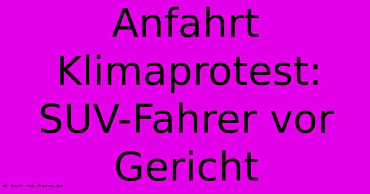 Anfahrt Klimaprotest: SUV-Fahrer Vor Gericht