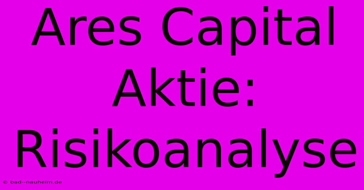 Ares Capital Aktie: Risikoanalyse