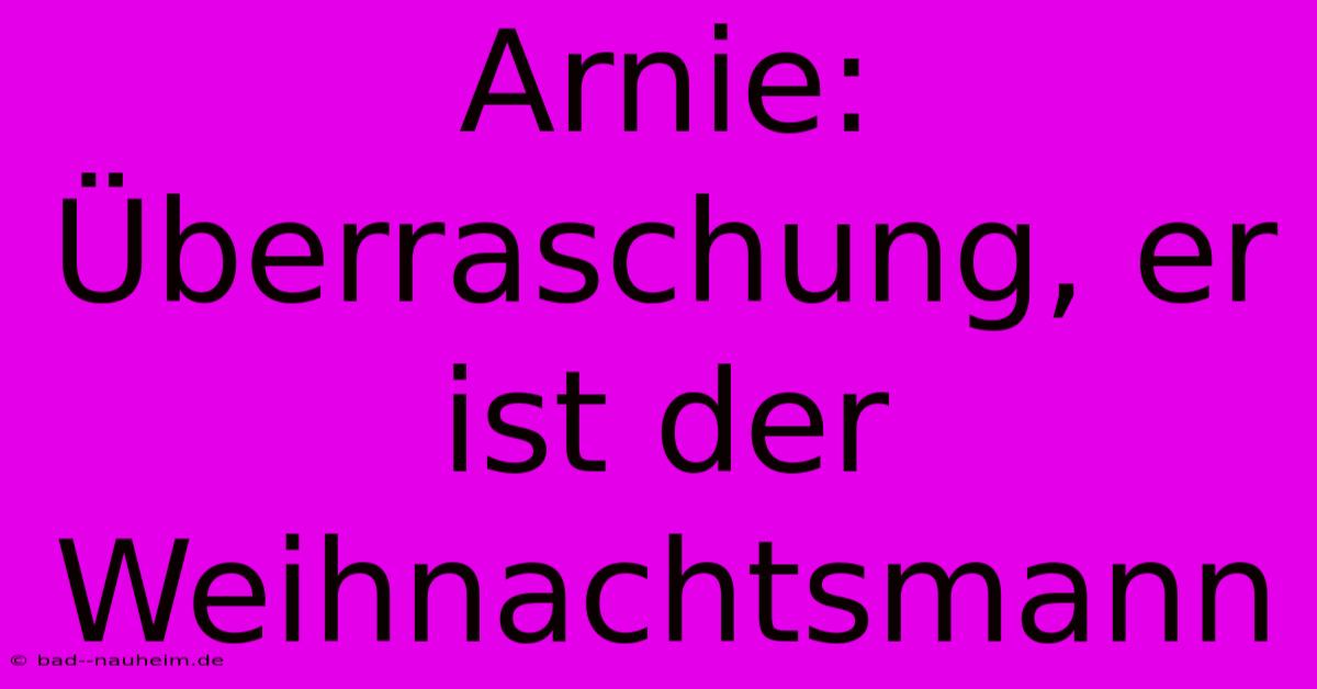 Arnie: Überraschung, Er Ist Der Weihnachtsmann