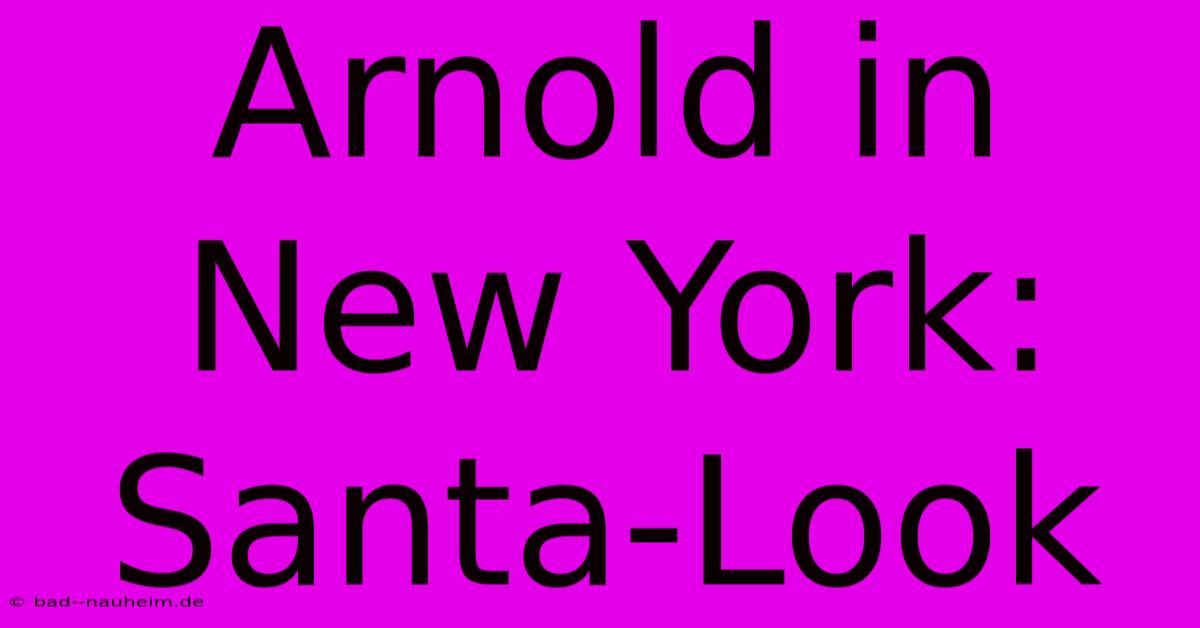 Arnold In New York: Santa-Look