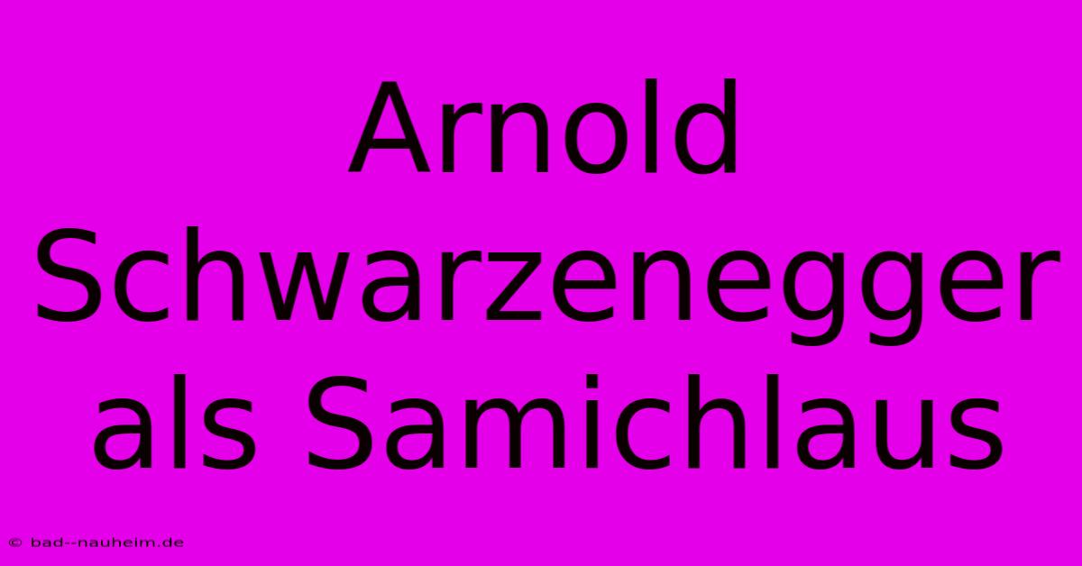 Arnold Schwarzenegger Als Samichlaus