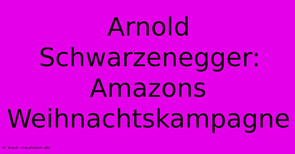 Arnold Schwarzenegger: Amazons Weihnachtskampagne