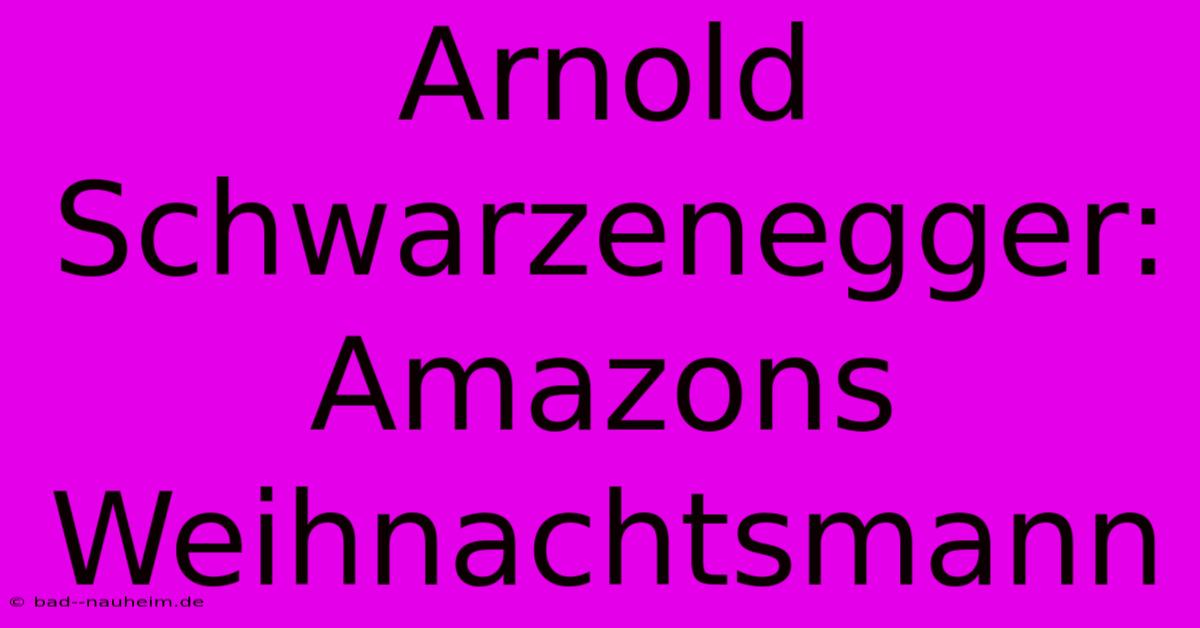 Arnold Schwarzenegger: Amazons Weihnachtsmann