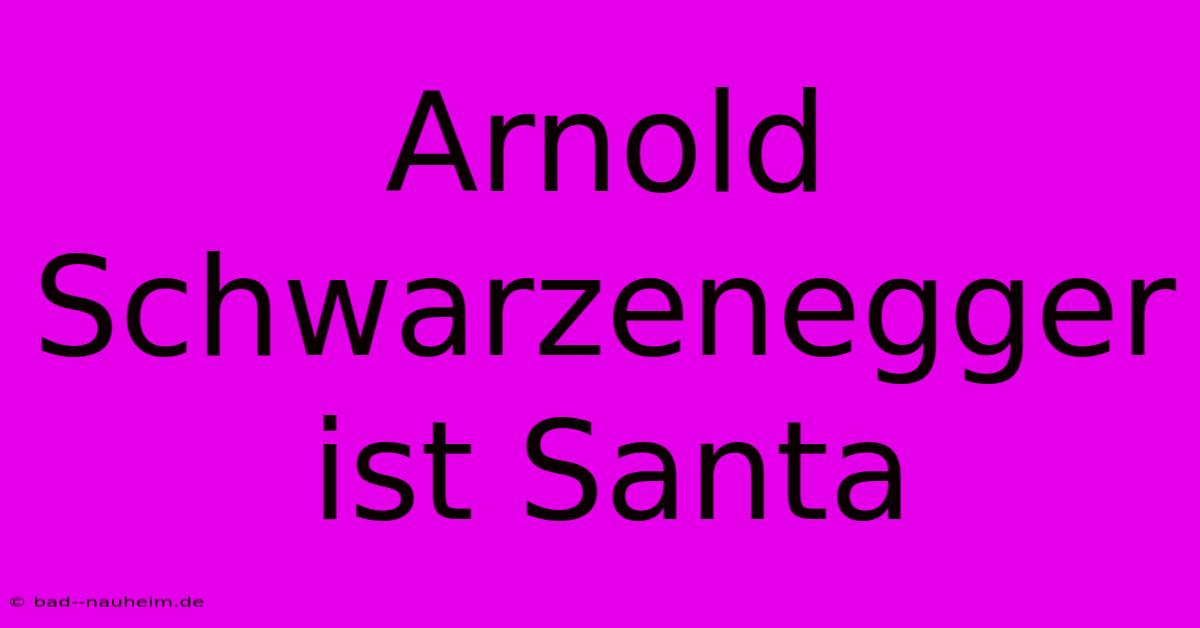 Arnold Schwarzenegger Ist Santa