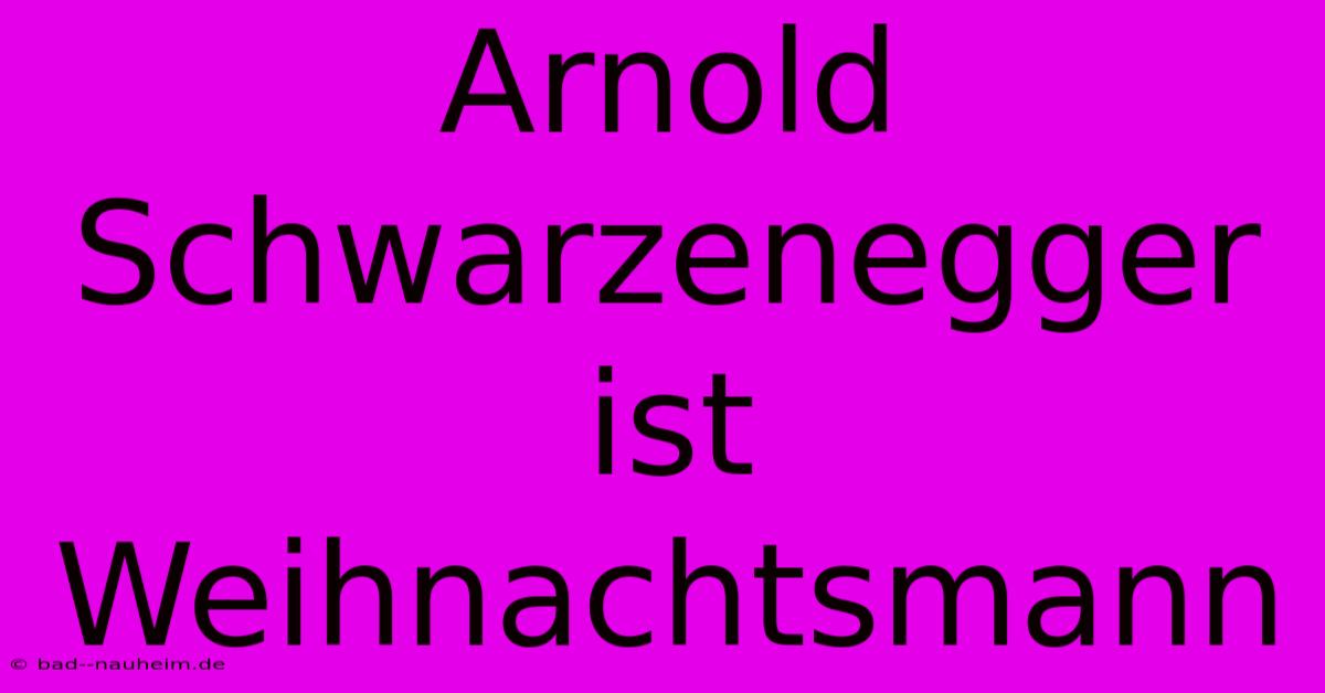 Arnold Schwarzenegger Ist Weihnachtsmann