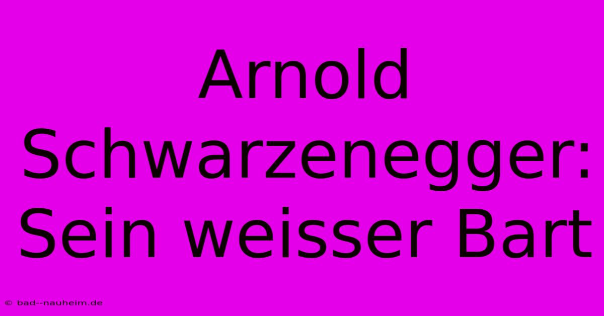 Arnold Schwarzenegger: Sein Weisser Bart