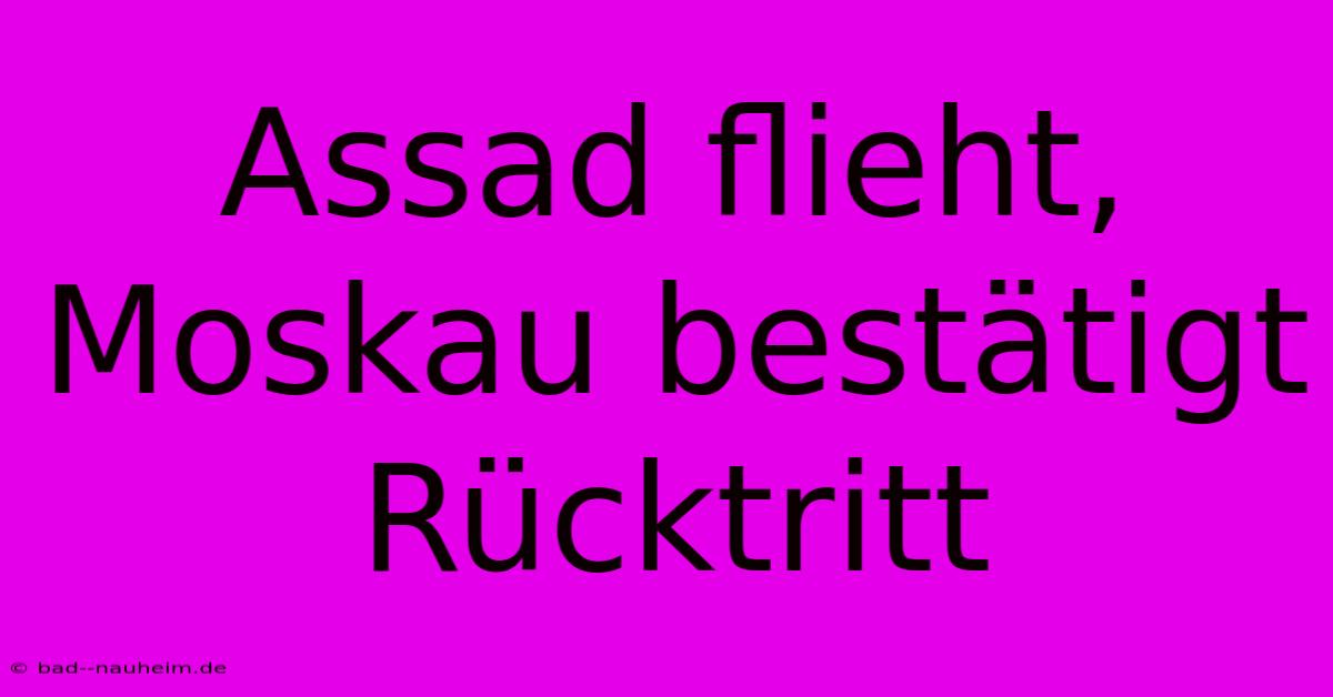 Assad Flieht, Moskau Bestätigt Rücktritt