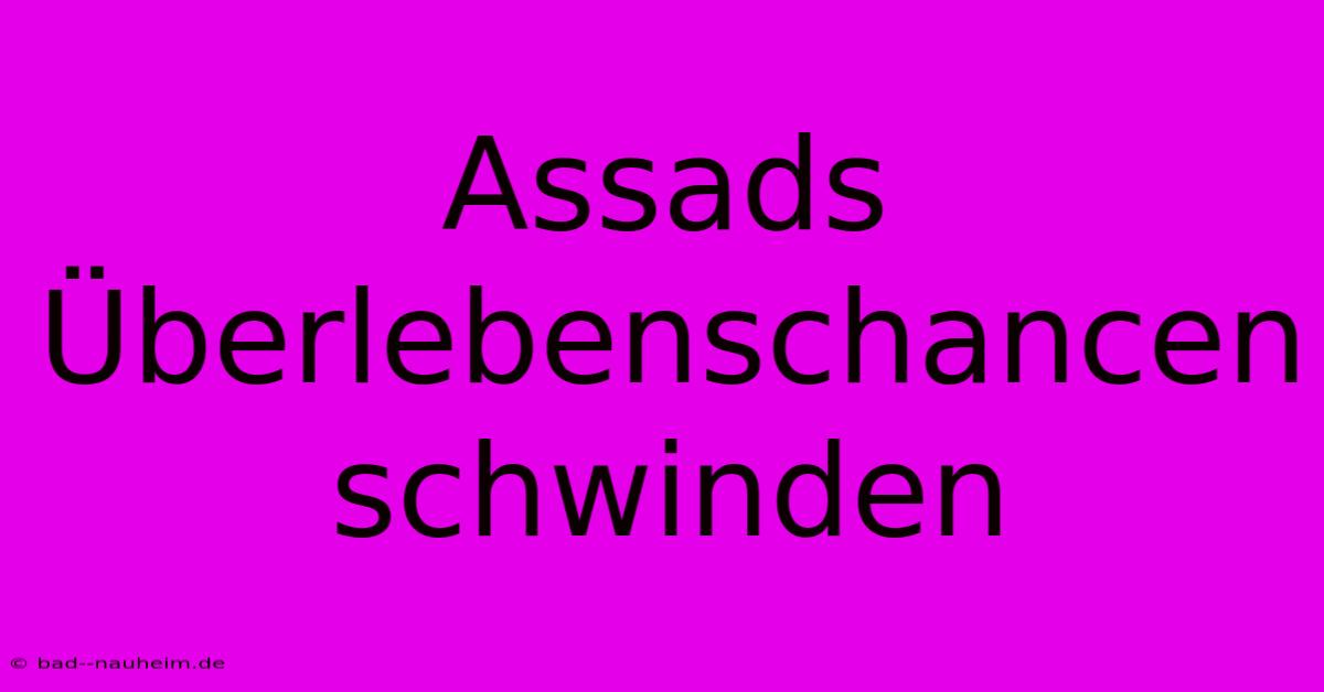 Assads Überlebenschancen Schwinden