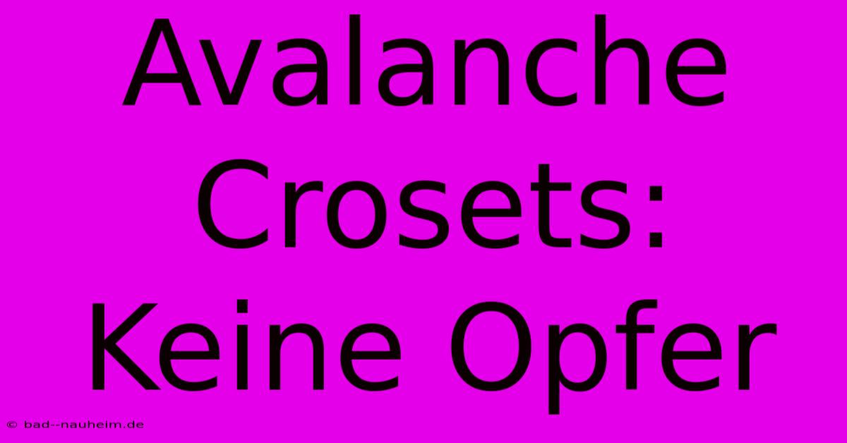 Avalanche Crosets: Keine Opfer