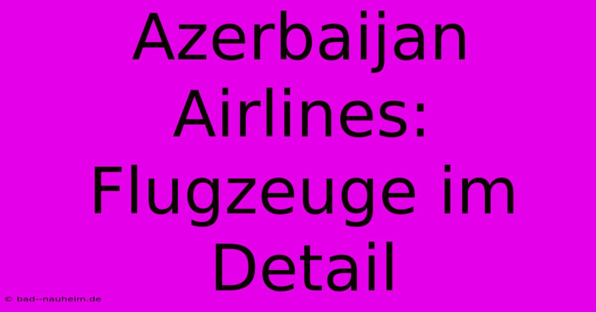 Azerbaijan Airlines: Flugzeuge Im Detail