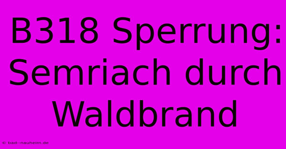 B318 Sperrung: Semriach Durch Waldbrand