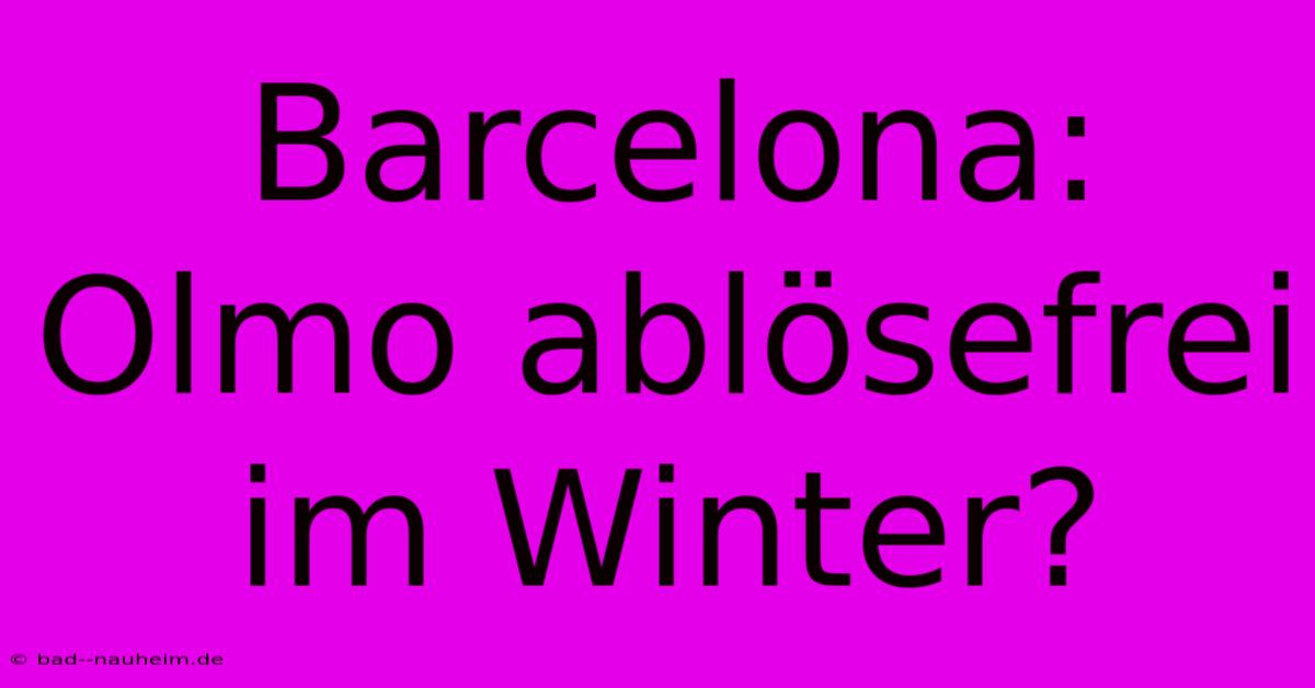 Barcelona: Olmo Ablösefrei Im Winter?