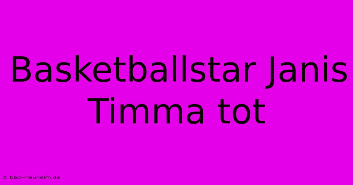 Basketballstar Janis Timma Tot