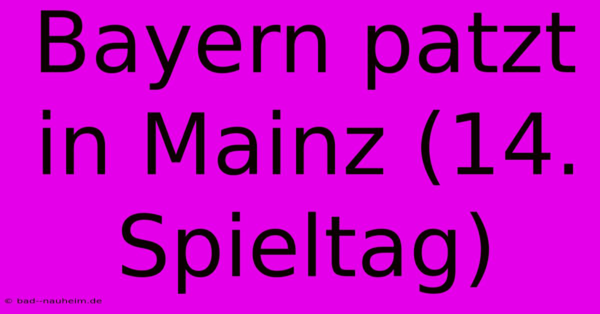 Bayern Patzt In Mainz (14. Spieltag)