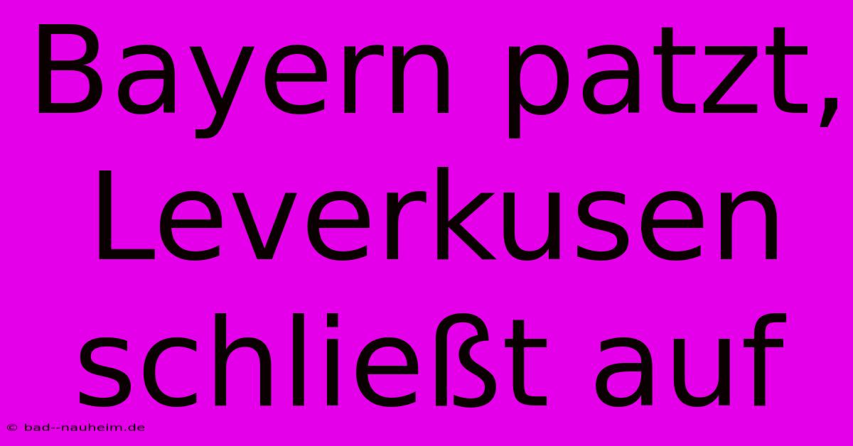 Bayern Patzt, Leverkusen Schließt Auf