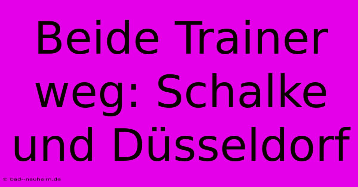 Beide Trainer Weg: Schalke Und Düsseldorf