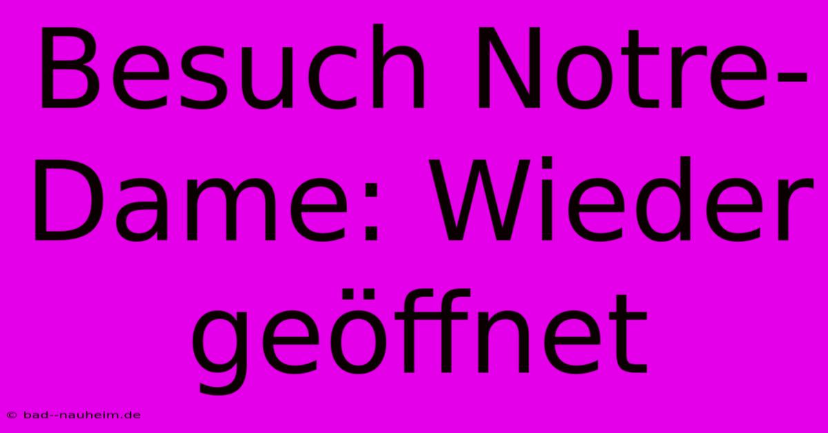 Besuch Notre-Dame: Wieder Geöffnet